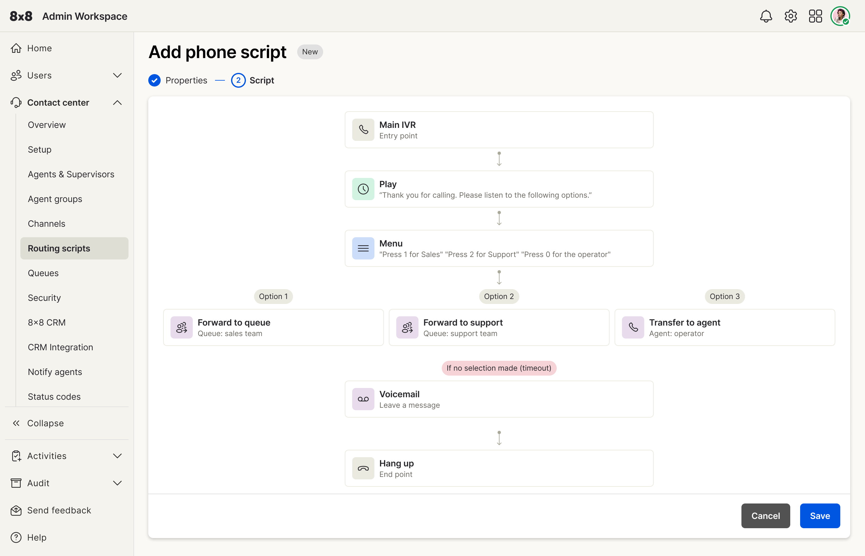 Explored vertical top-down phone script layout that was not pursued